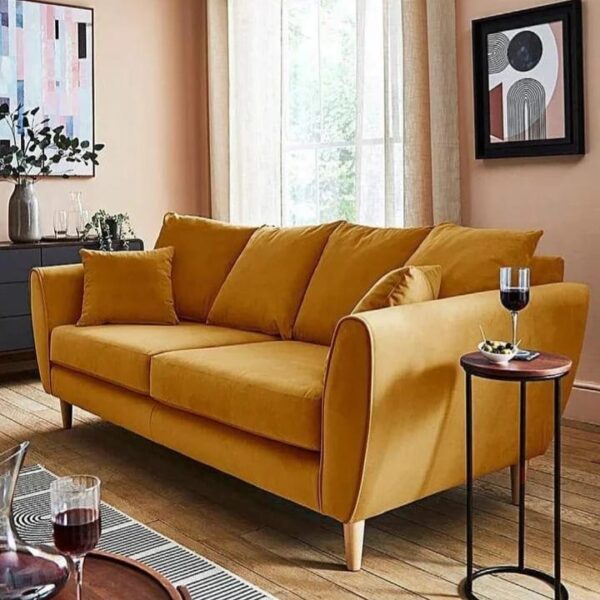 Mustard yellow 3 seater sofa