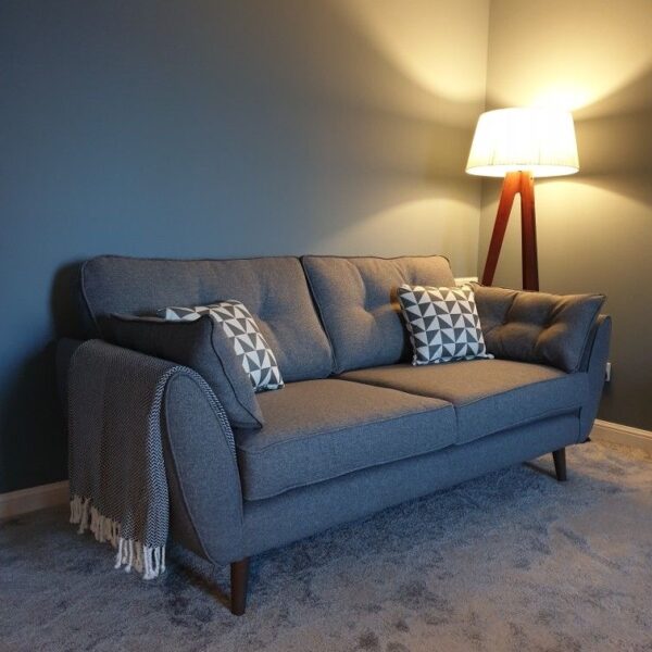 Modern grey 3 seater sofa