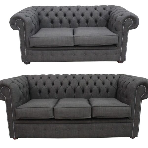 Dark grey 5 seater chester sofa