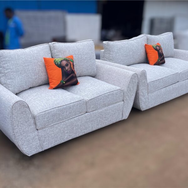 Elegant light grey 5 seater sofa