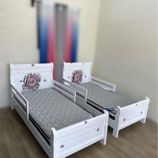 White 3 by 6 twin bed