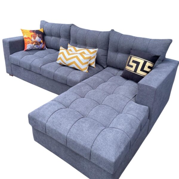 Beautiful dark grey L sofa
