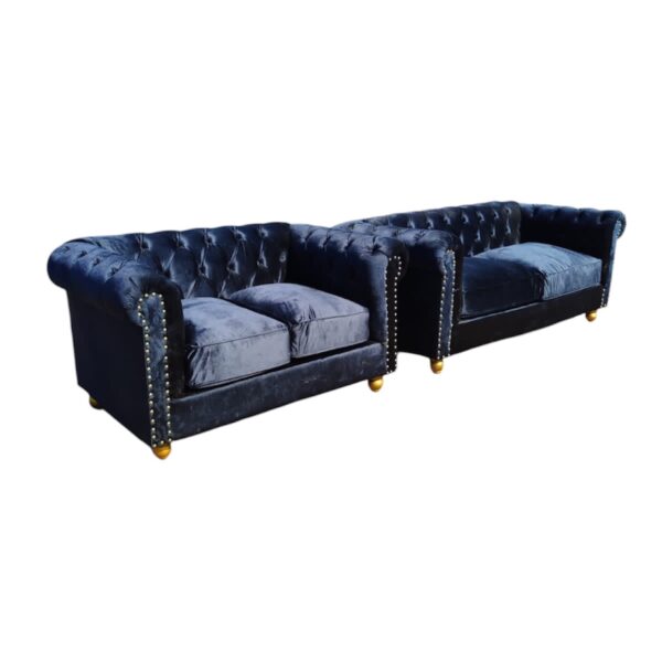 Black 5 seater chesterfield sofa