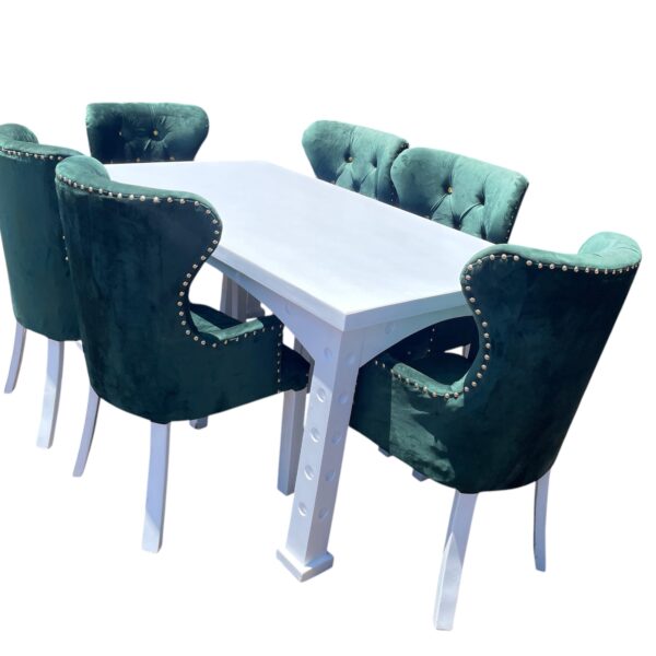 Green 6 seater dining table