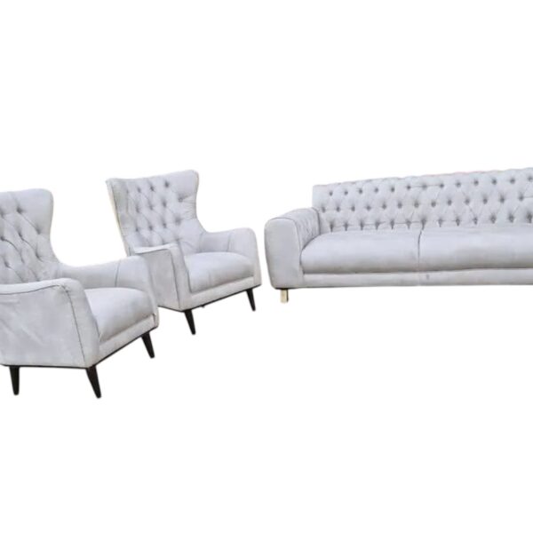 White classic 5 seater chesterfield sofa