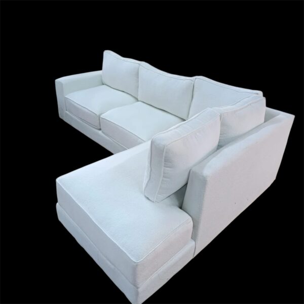 Classy white L shaped sofa