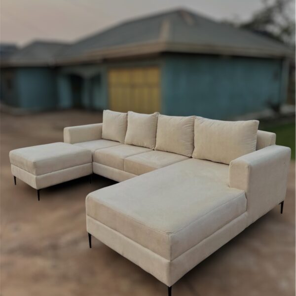 Modern cream L shaped sofa