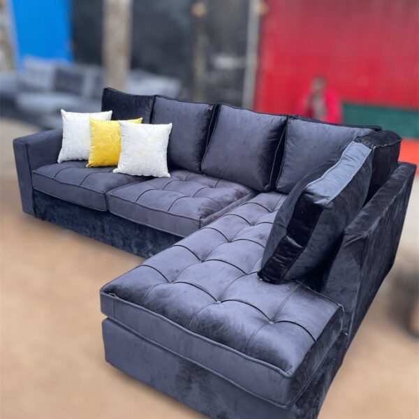 Charcoal 6-seater L-shaped sofa