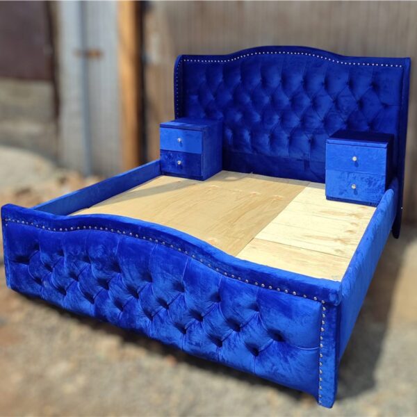 royal blue 6by6 velvet bed