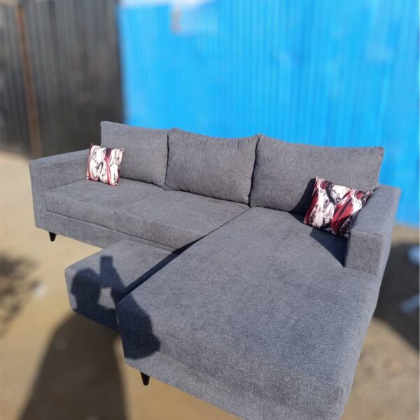 Gray 6-seater L-shaped sofa